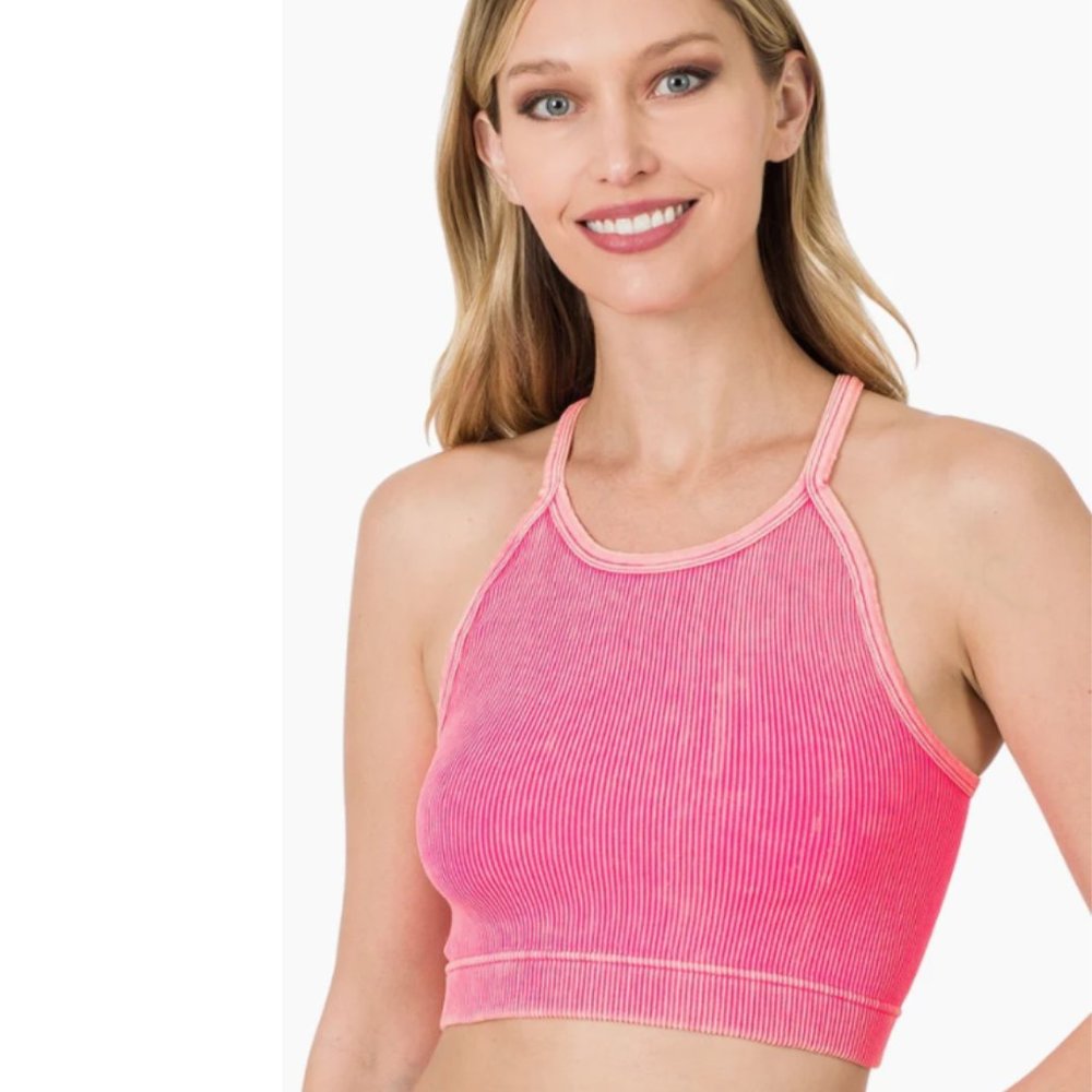 Ribbed Seamless Cropped Cami Top